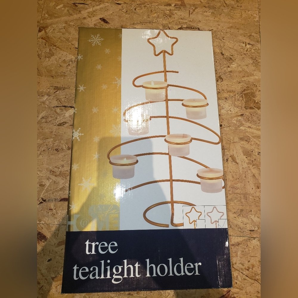 BN Gold Tree Tealight Holder
